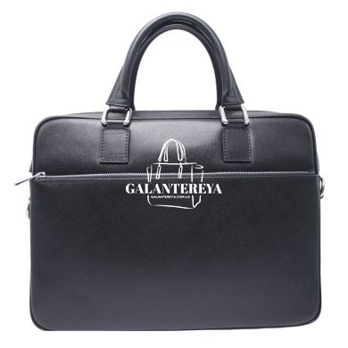 Мужская кожаная сумка Italian fabric bags 1003 Blakc