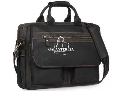 Мужская кожаная сумка-портфель Tiding Bag t29523A черный