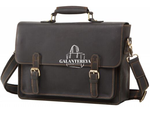 Мужской кожаный портфель Tiding Bag 7205A черный
