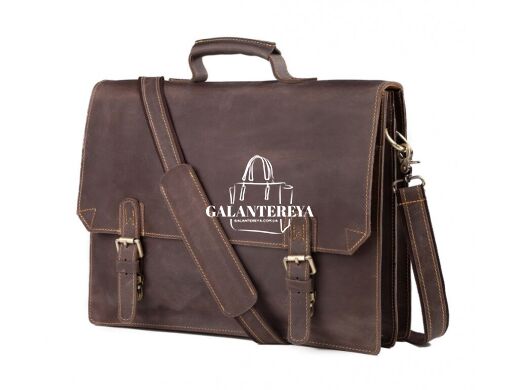 Мужской кожаный портфель Tiding Bag GA2095R коричневый