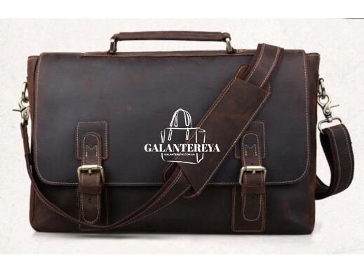 Мужской кожаный портфель Tiding Bag t8069DB коричневый