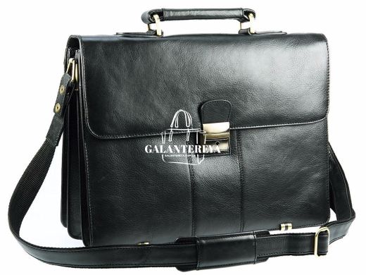 Мужской кожаный портфель Visconti 01775 - WARWICK (black)