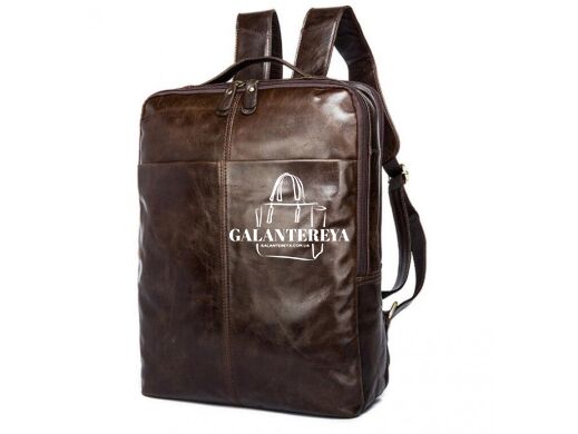 Мужской кожаный рюкзак Tiding Bag 7280C коричневый