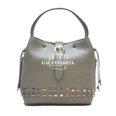 Женская кожаная сумка Italian fabric bags 2402 gray