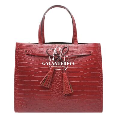 Женская кожаная сумка Italian fabric bags 2577 bordeaux