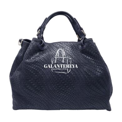 Женская кожаная сумка Italian fabric bags 2596 dark blue