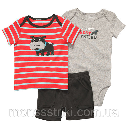 Летний детский комплект Carters 3в1 12 месяцев