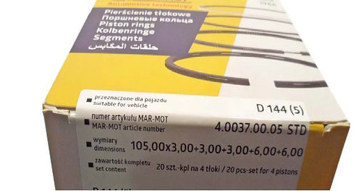 Кольца поршневые Д144 MAR-MOT 5-ти канавочные