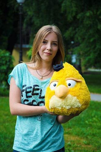 Плюшевый Angry birds злые птицы 45 см желтый ручная работа