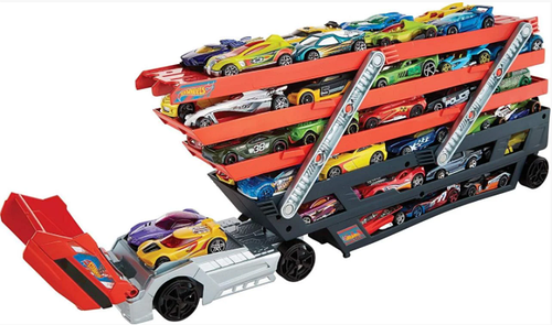 Хот Вилс грузовик-транспортер и 4 машинки - Hot Wheels Mega Hauler Truck-4 Cars