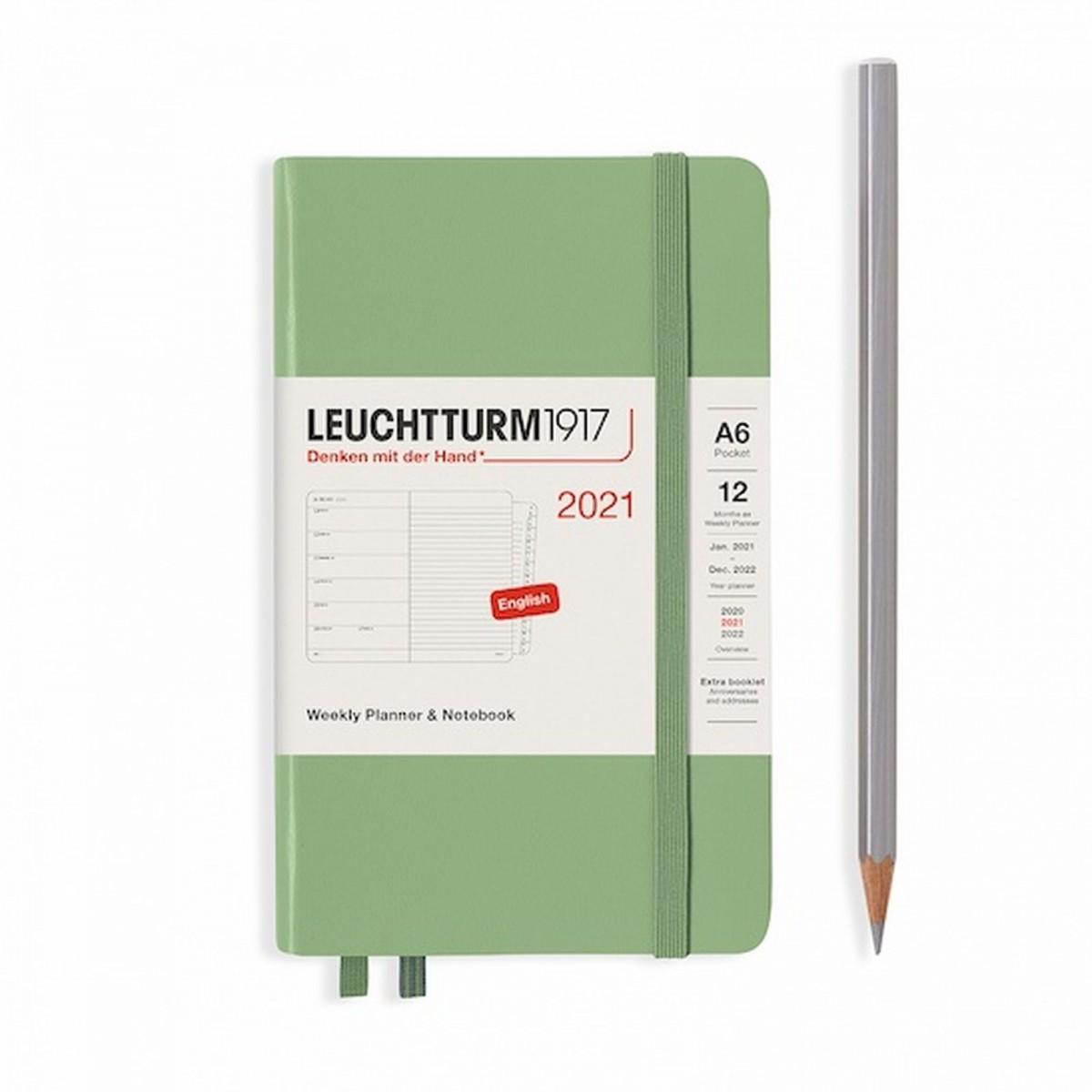 Щотижневик з нотатками Leuchtturm1917Кишеньковий (А6) Sage 2021