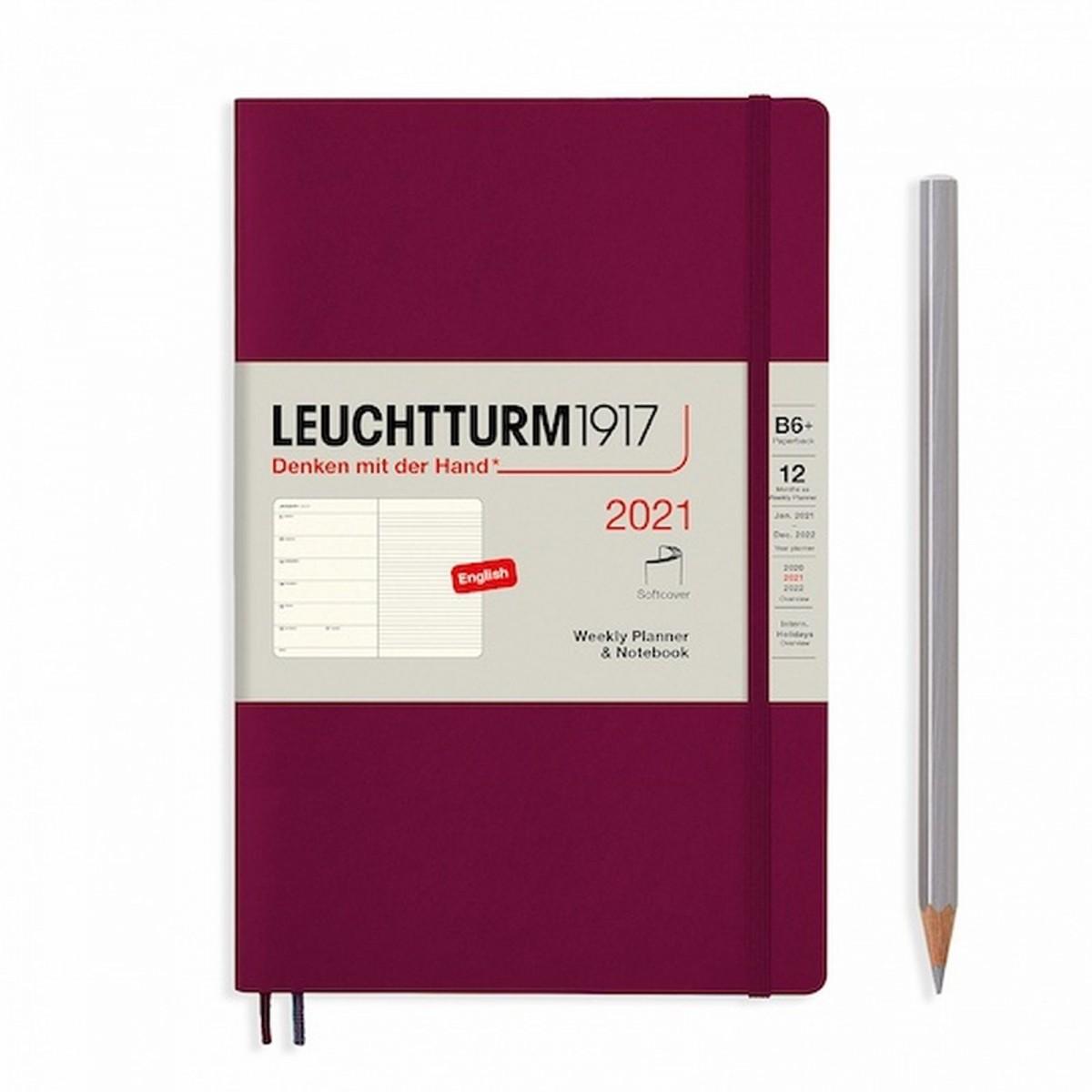 Щотижневик з нотатками Leuchtturm1917 Paperback (В6+) Винний 2021