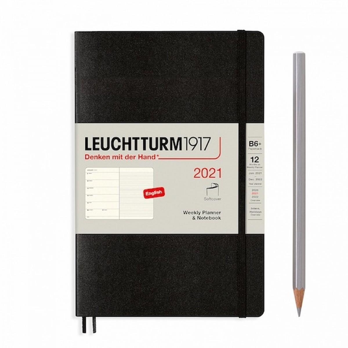 Щотижневик з нотатками Leuchtturm1917 Paperback (В6+) Чорний 2021