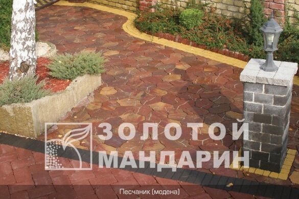 Тротуарная плитка Песчаник 60 мм Модена ТМ Золотой Мандарин