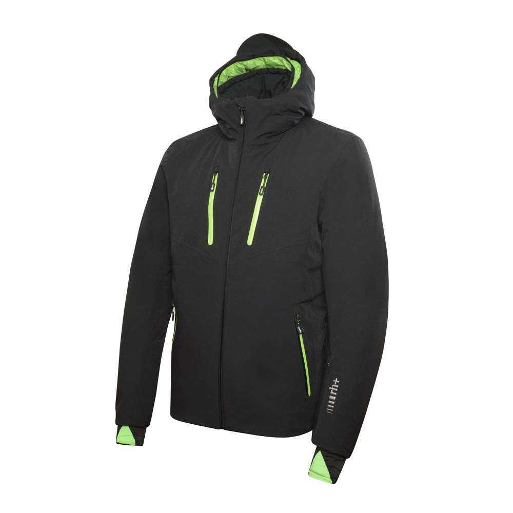 powder jacket black - flash green