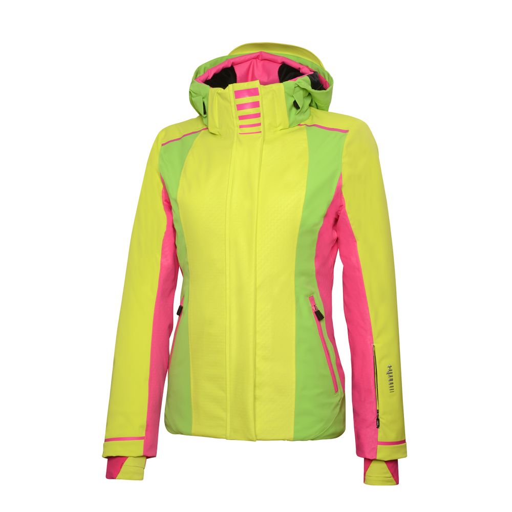 zero w jacket acid green - flash green - pop pink