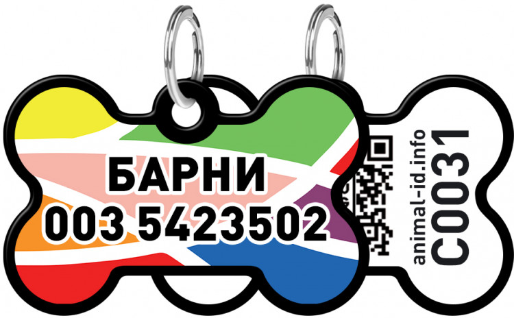 Адресник WAUDOG Smart ID с рисунком "Витраж" 38x25 мм Черный Черный (0638-0051-01)