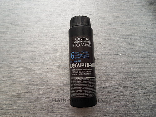 Безаммиачный окрашивающий гель для волос 50ml - L'Oreal Professionnel Cover 5 6 (Темный блондин)