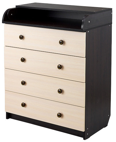 Пеленальный комод Babyroom Комод 4 тел.Big 102x80x50 венге-дуб молочный