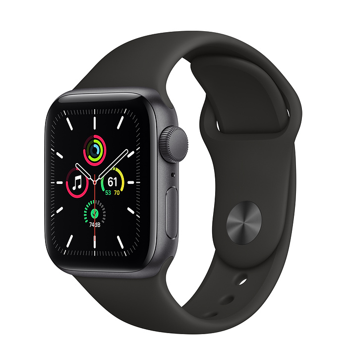 Apple Watch SE GPS 44mm Space Gray Aluminum Case w. Black Sport B. (MYDT2)