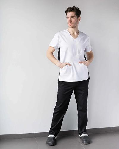 Костюм медицинский Милан черно- белый