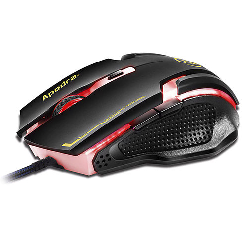 Мышь компьютерная Apedra A9 USB dpi 1200-2400-1600-2400-3200 6 кнопок игровая с подсветкой