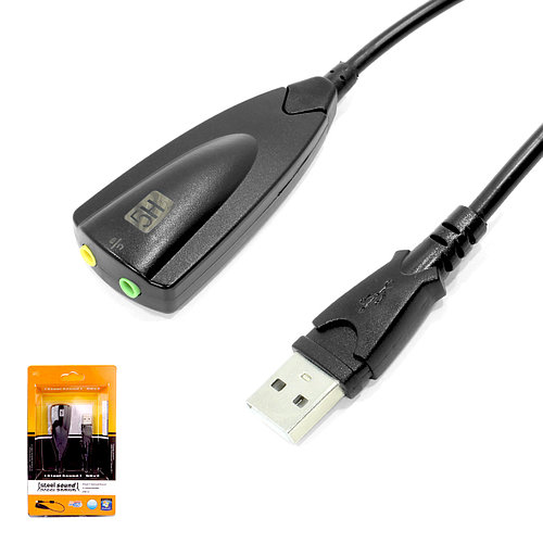Внешняя звуковая карта Lesko USB 7.1 5CH компактная для ноутбука ПК