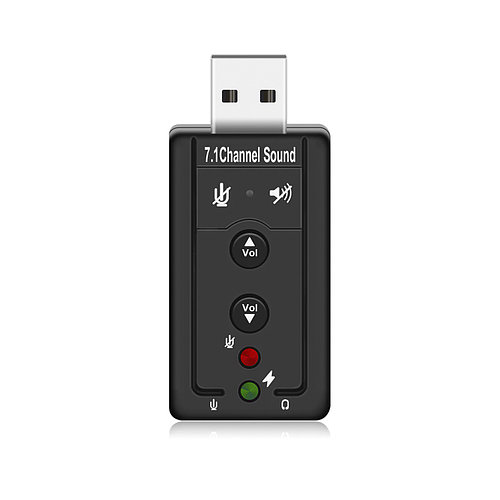 Внешняя звуковая карта Lesko USB Спартак 3D Sound 7.1 для подключения наушников и микрофона 3.5 мм
