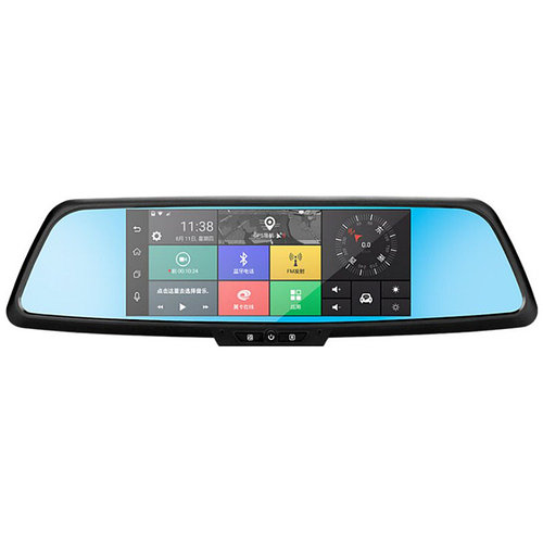 Зеркало видеорегистратор 7" Lesko Car H9 Android Wi-Fi GPS Sim + камера заднего вида