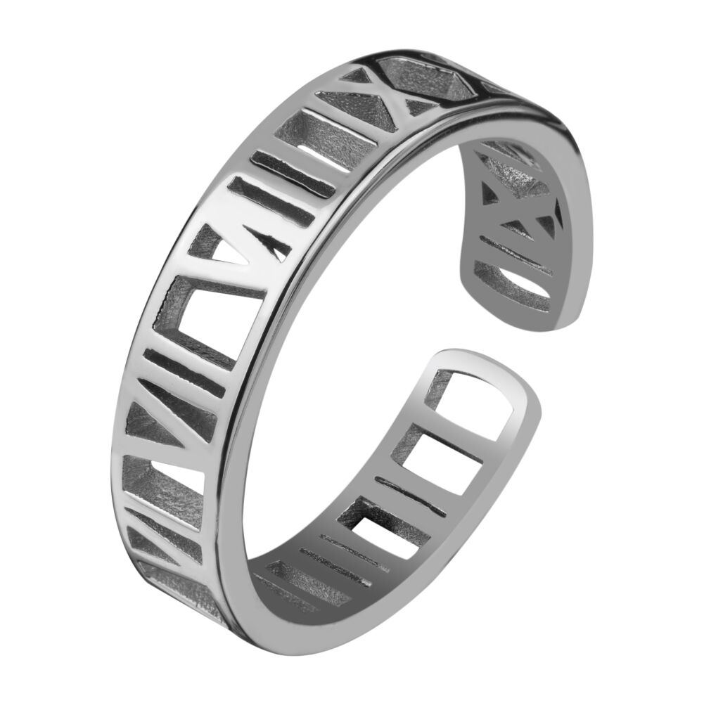 Срібна каблучка з римськими цифрами в стилі Tiffany K-99