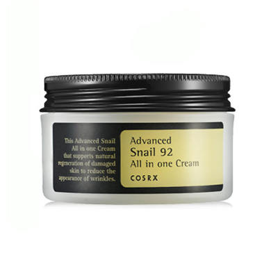 COSRX Advanced Snail 92 All in one cream 100ml - зволожуючий крем для сяючої шкіри з рівним тоном