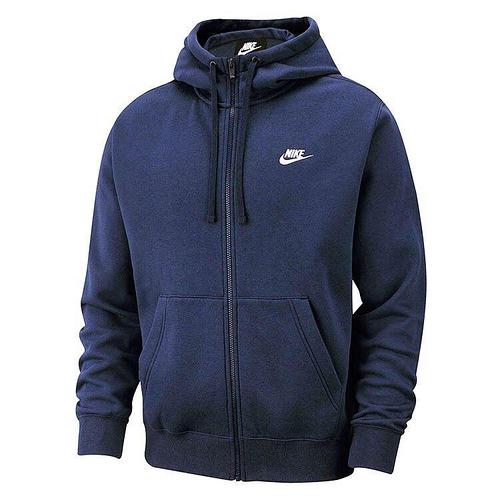 Худи мужское Nike флисовое с капюшоном синее M NSW CLUB HOODIE FZ BB