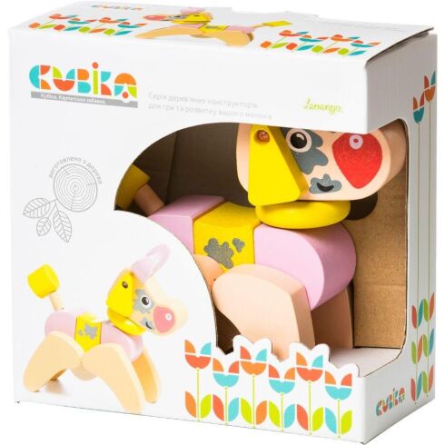 Деревянная игрушка Cubika Коровка акробат LA-4 13 деталей (12442)