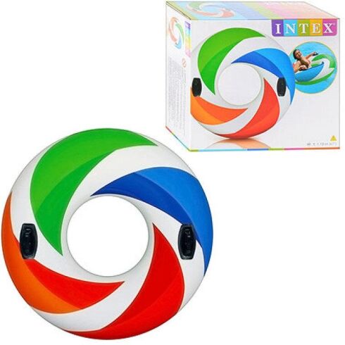 Круг надувной с ручками Intex Цветная капля 119 см (58202)