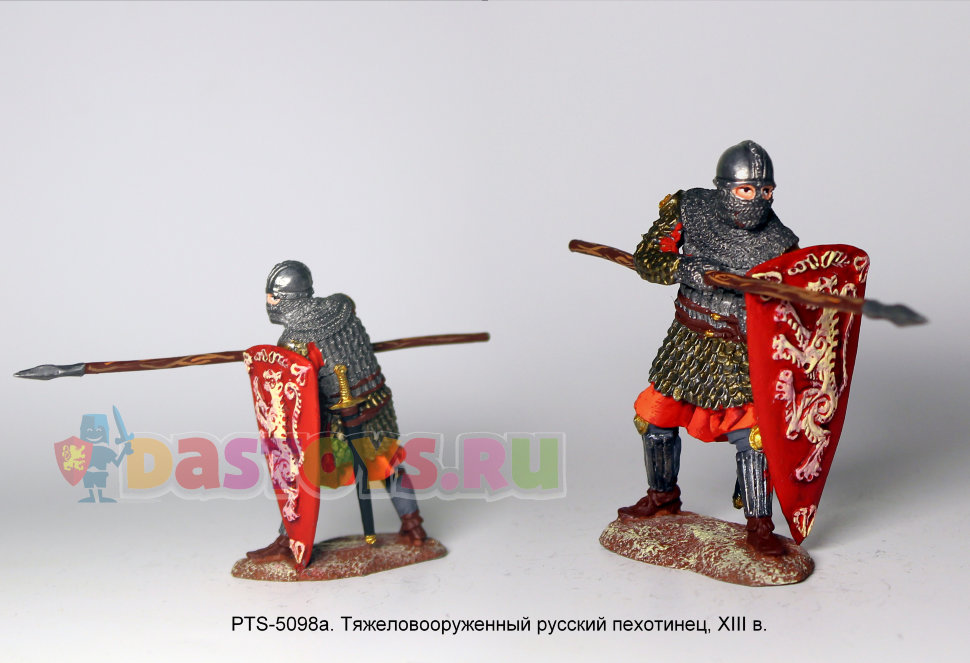 Оловянный солдатик Тяжеловооруженный русский пехотинец, XIII в.