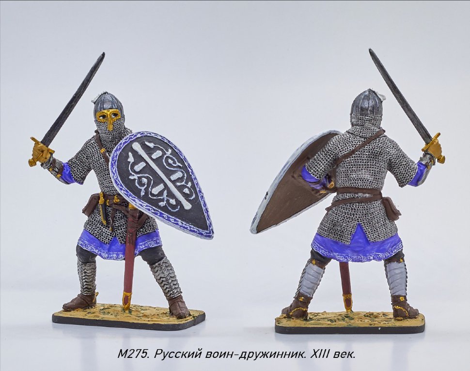 Оловянный солдатик Русский воин-дружинник, 13 век
