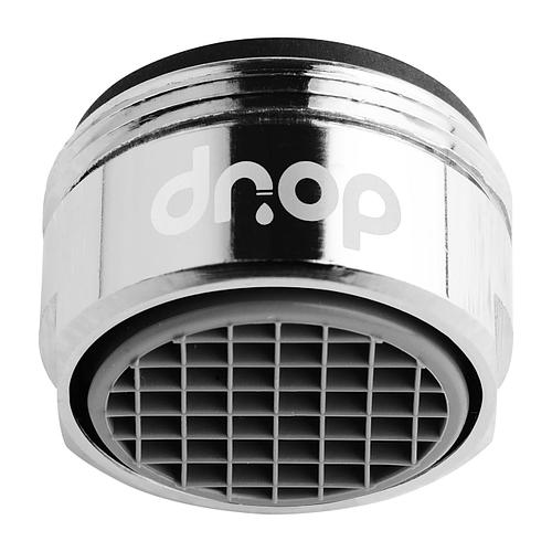 Водосберегающая насадка аэратор для смесителя DROP PM03T-24, расход 3 л/мин, внешняя резьба 24мм, с функцией защиты от извести