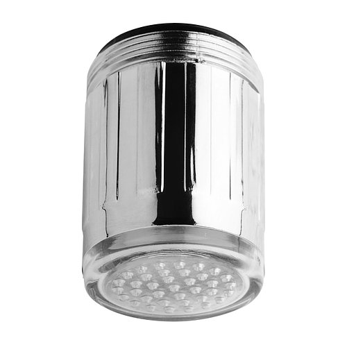 Водосберегающая насадка аэратор на кран c LED подсветкой DROP воды LED1P-22/24, расход 7 л/мин, универсальная резьба 22/24 мм, 1 цвет