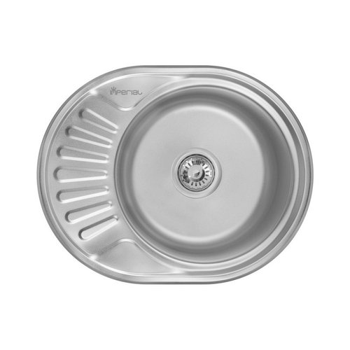 Кухонная мойка стальная Imperial овальная (570x450 мм), микротекстура, сталь 0,8 мм (IMP5745DEC)