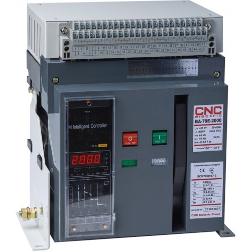 Автоматический выключатель BA79E-2000, 1000А, 3P, 415V (80kA), стационарный, CNC