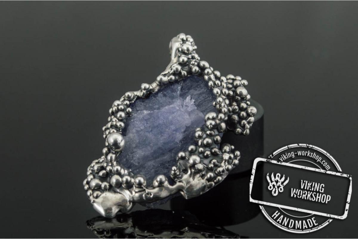 Unique Pendant with Gem Sterling Silver Handcrafted Jewelry