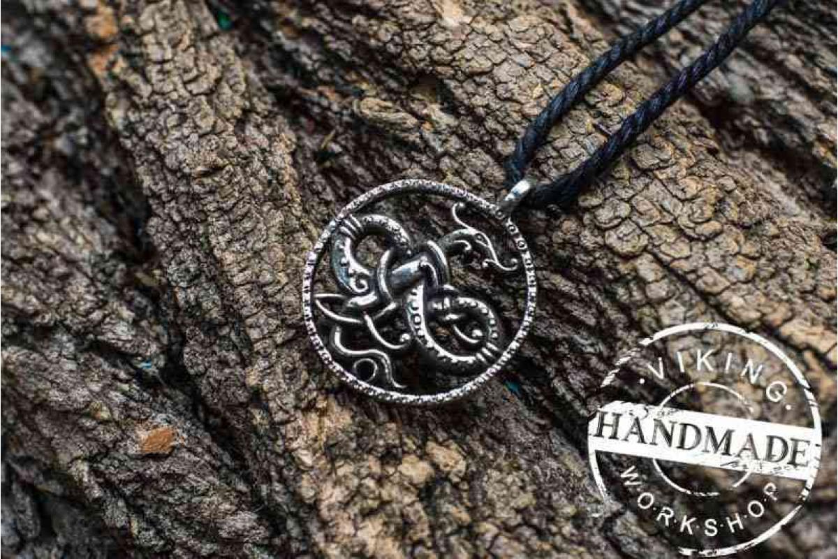 Ouroboros Sterling Silver Pendant Viking Amulet