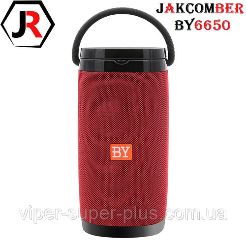 Портативная Блютуз Колонка JAKCOMBER BY-6650 Red Беспроводная Зарядка FM Повер Банк micro USB SD AUХBluetooth