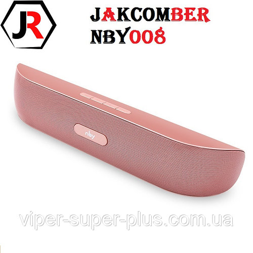 Портативная Блютуз Колонка JAKCOMBER NBY-008 Розовый Оригинал FM Повер Банк micro USB SD AUХ Bluetooth