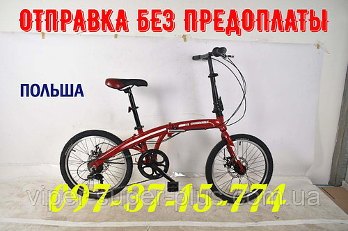 Раскладной Велосипед Shark Bike - 2005 Красный, переключатели и перекидка SHIMANO, 20 колесо