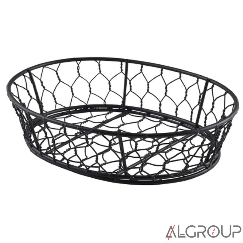Корзина 24 x 18 x 6 см овальная, проволочная, GenWare WB2418BK