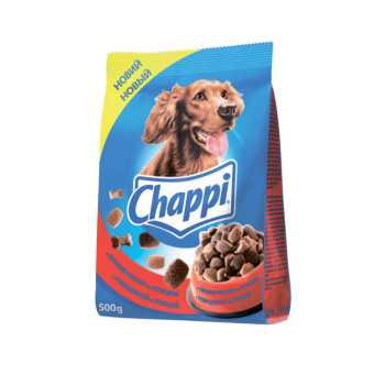 Корм для собак говядина,птица,овощи, Чаппи, 500 г