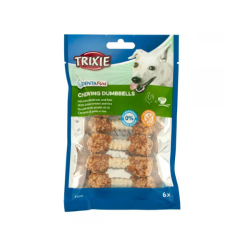 Жевательная гантель для собак Denta Fun курица+рис, Trixie, 100 гр