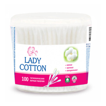 Палочки ватные Lady Cotton в банке, Lady Cotton, 100 шт