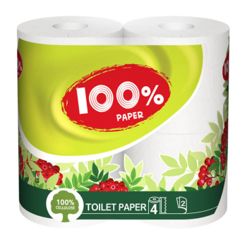 Туалетная бумага Paper 2-слой 4 рул 100%, Ruta